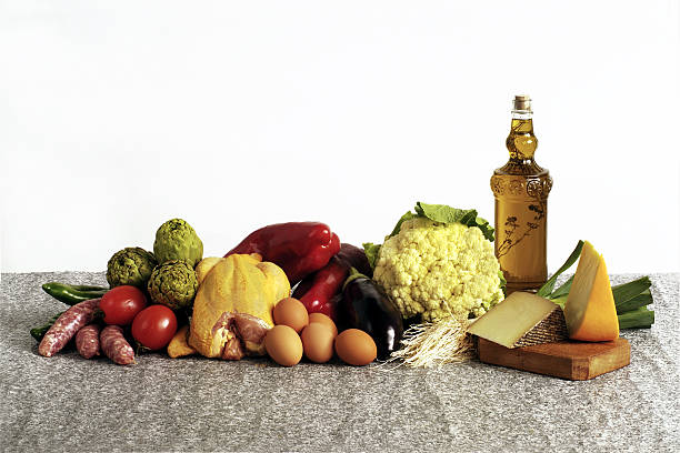 Open cookbook beside fresh ingredients